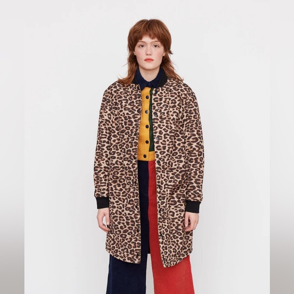 Lazy Oaf 2 In 1 Olive/Leopard Quilted Bomber Jacket - Picture 2 of 7